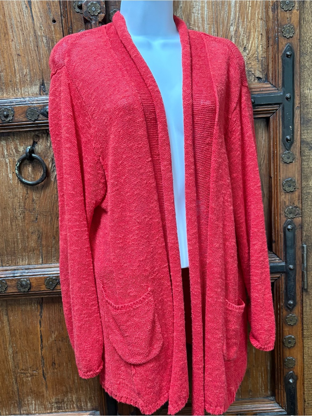 Habitat Linen Cotton Blend Open Front
Cardigan Red XL